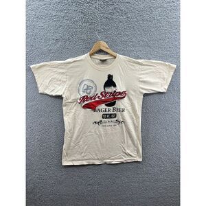 Red Stripe Clothing Lager Beer Tan Men’s T-Shirt Size Large